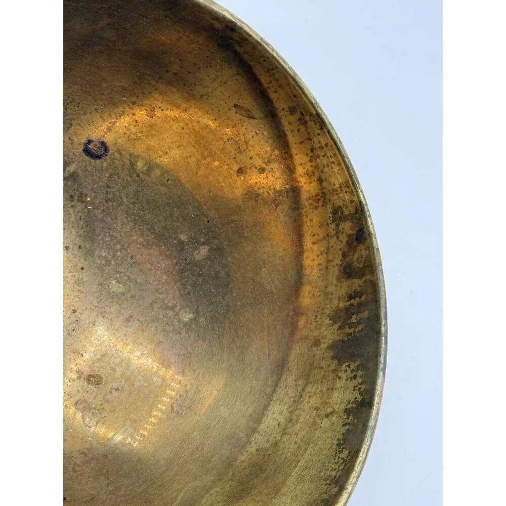 Vintage Small Brass Whisking Mixing Bowl w/ Hanging Handle